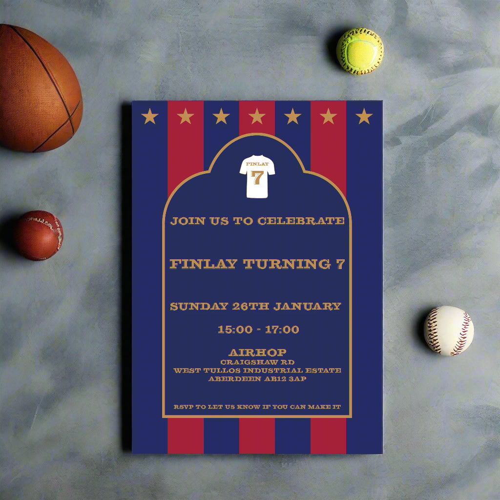 Classic Sports Invite - Personalised