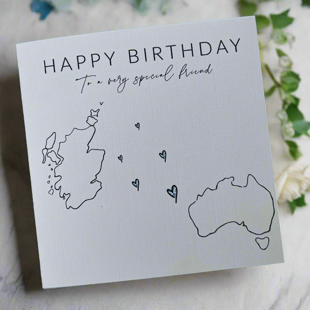 Across the Miles Birthday Card