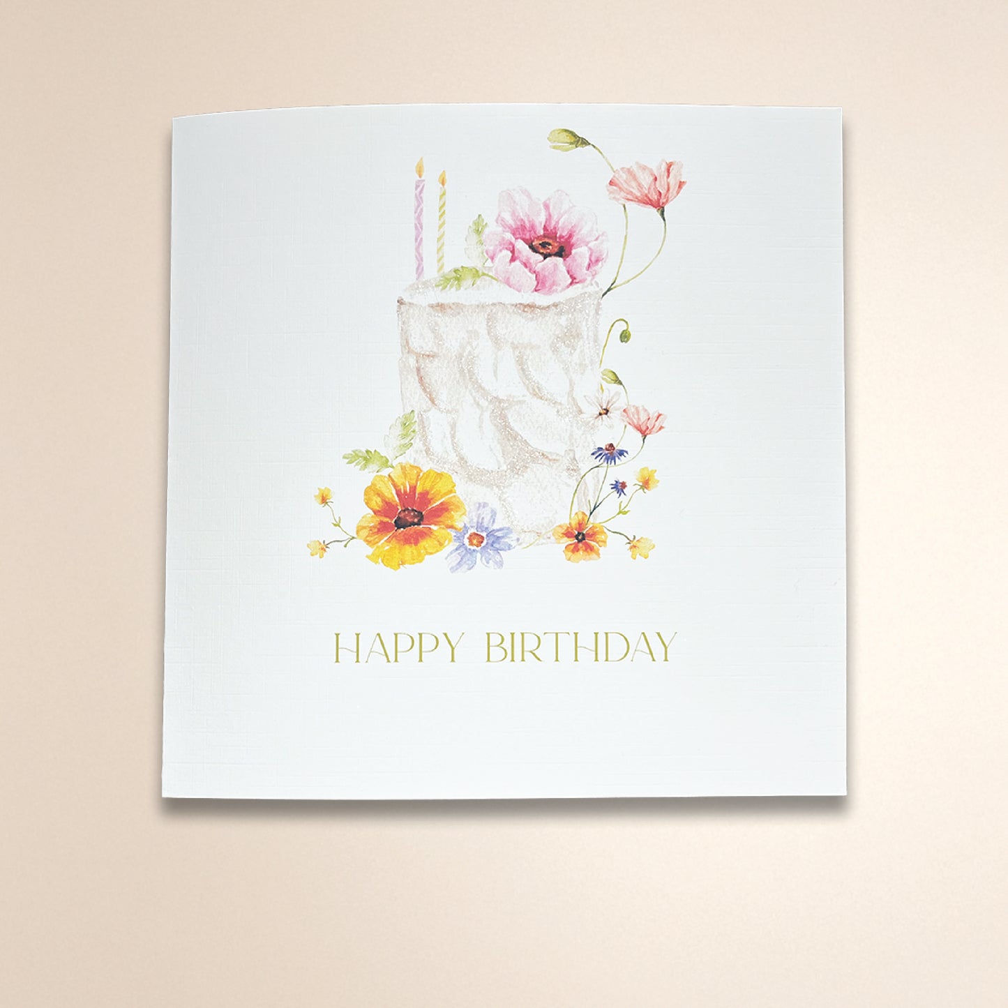 Floral Birthday Cake Greeting Card