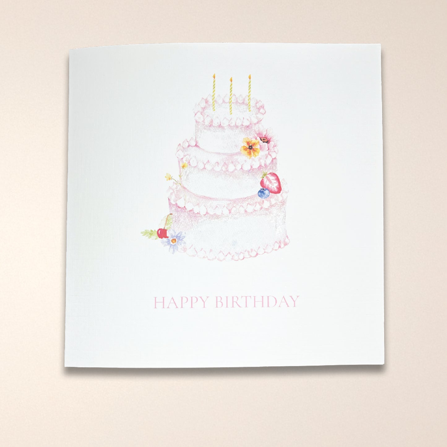 Tiered Birthday Cake Greeting Card