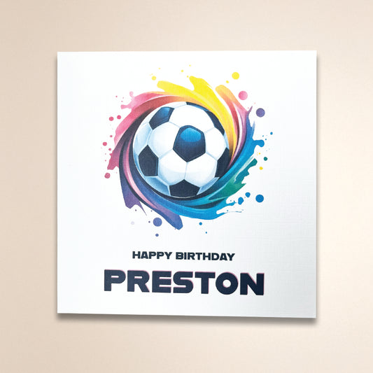 Football Splash Rainbow Birthday Greeting Card