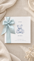 Heritage Teddy Ribbon | Personalised Keepsake Birthday Card