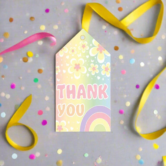 Rainbows and Butterflies Treat Bag Tags