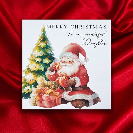 Santa Delivering Greeting Card