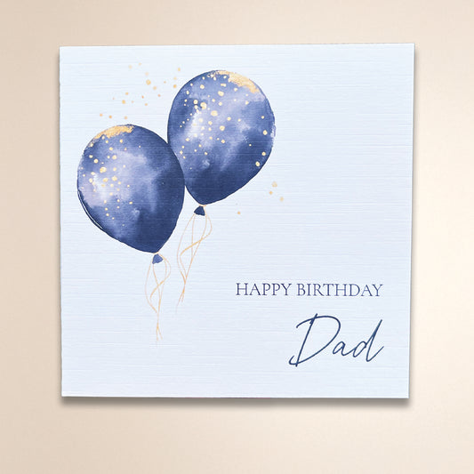 Black & Gold Balloon Birthday Card
