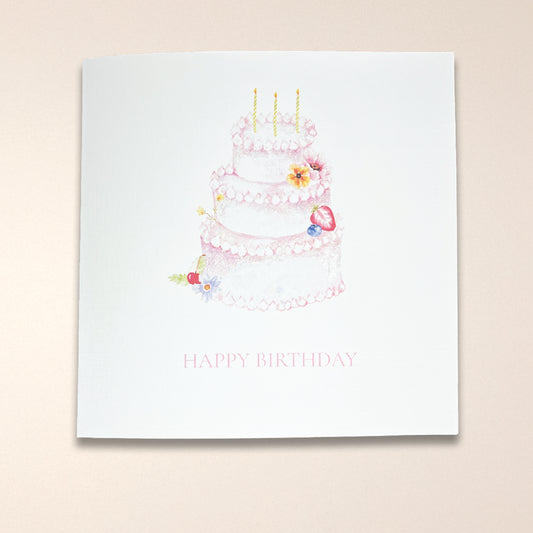 Tiered Birthday Cake Greeting Card